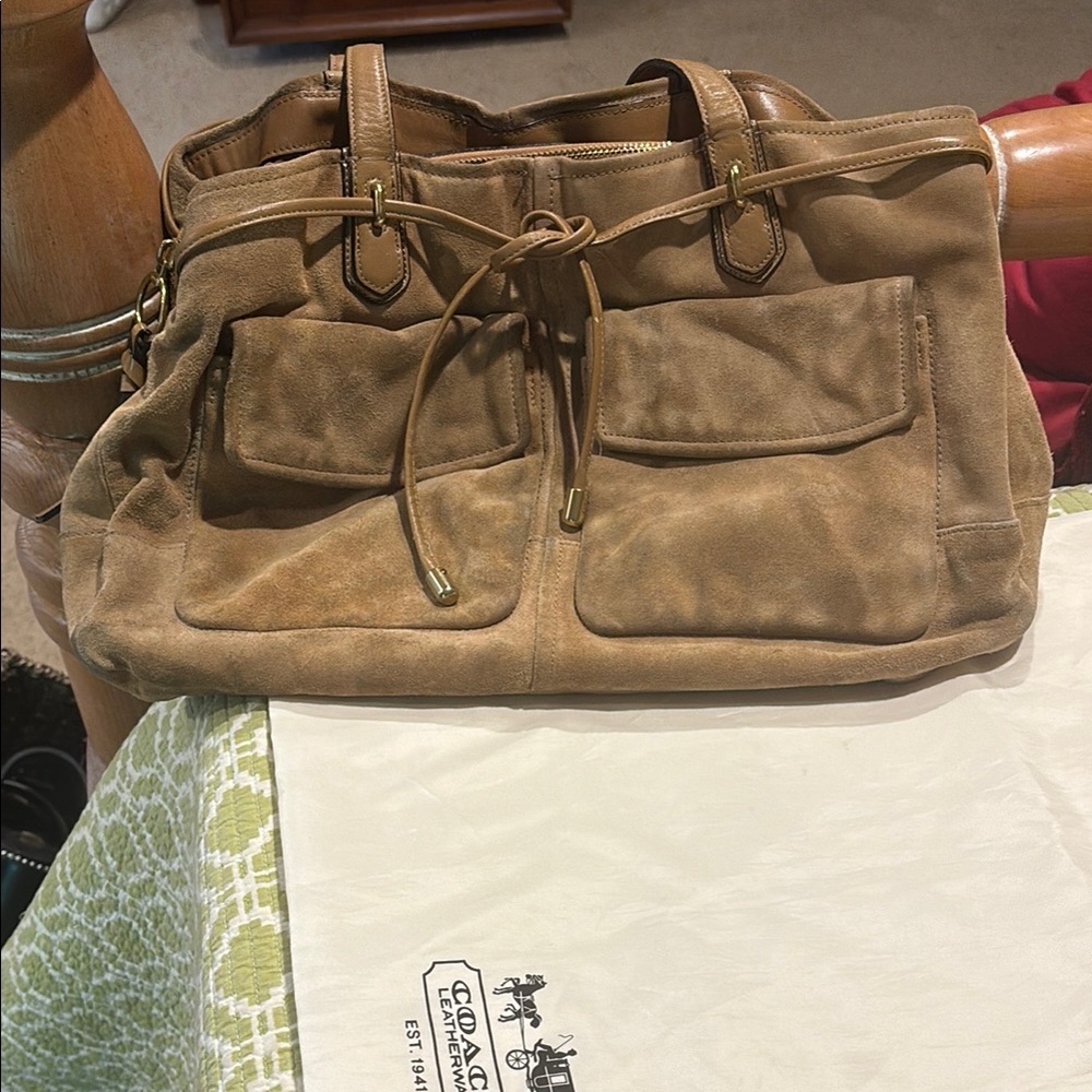 Coach Tan Shoulder Bag with Soft Leather Finish